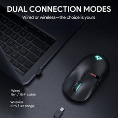 Mouse da Gioco Aukey GM-F5 Wireless 8 Pulsanti RGB